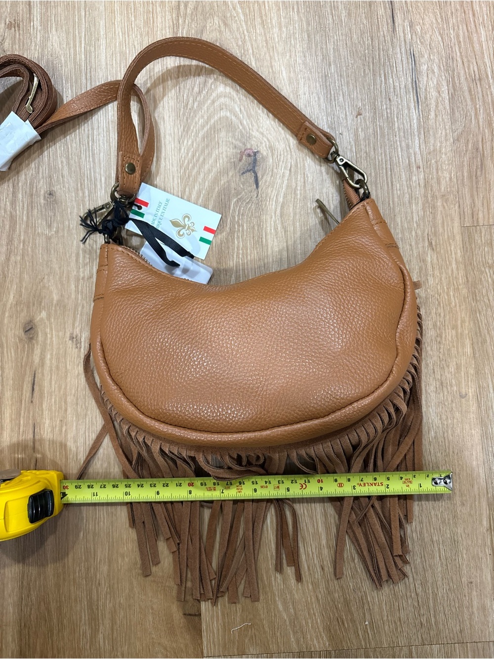 Tan Leather Fringe bohemian western cowgirl  Shoulder Bag detachable. - Picture 12 of 14